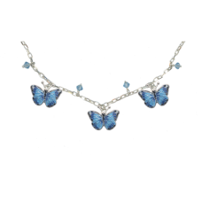 Blue Morpho Butterfly 3pc necklace